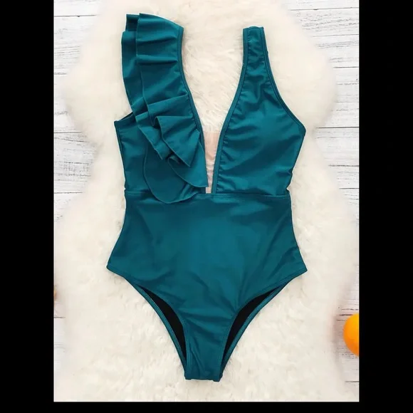 ‼️Final price Spain dancer 💃 style ruffle shoulder one piece swimsuit